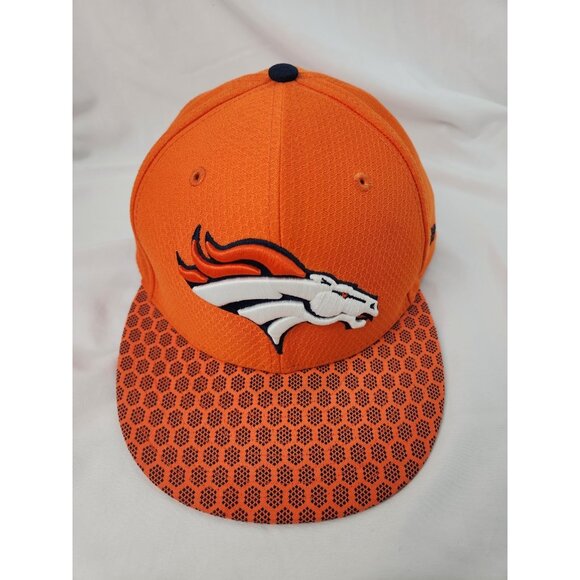 New Era 59Fifty Sideline Collection Denver Broncos Orange 7 1/2" Fitted Hat Cap - Picture 1 of 9
